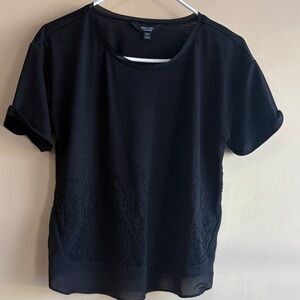 Elegant Black Short Sleeve Top